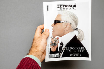 Carl Lagerfeld auf einem Cover.
