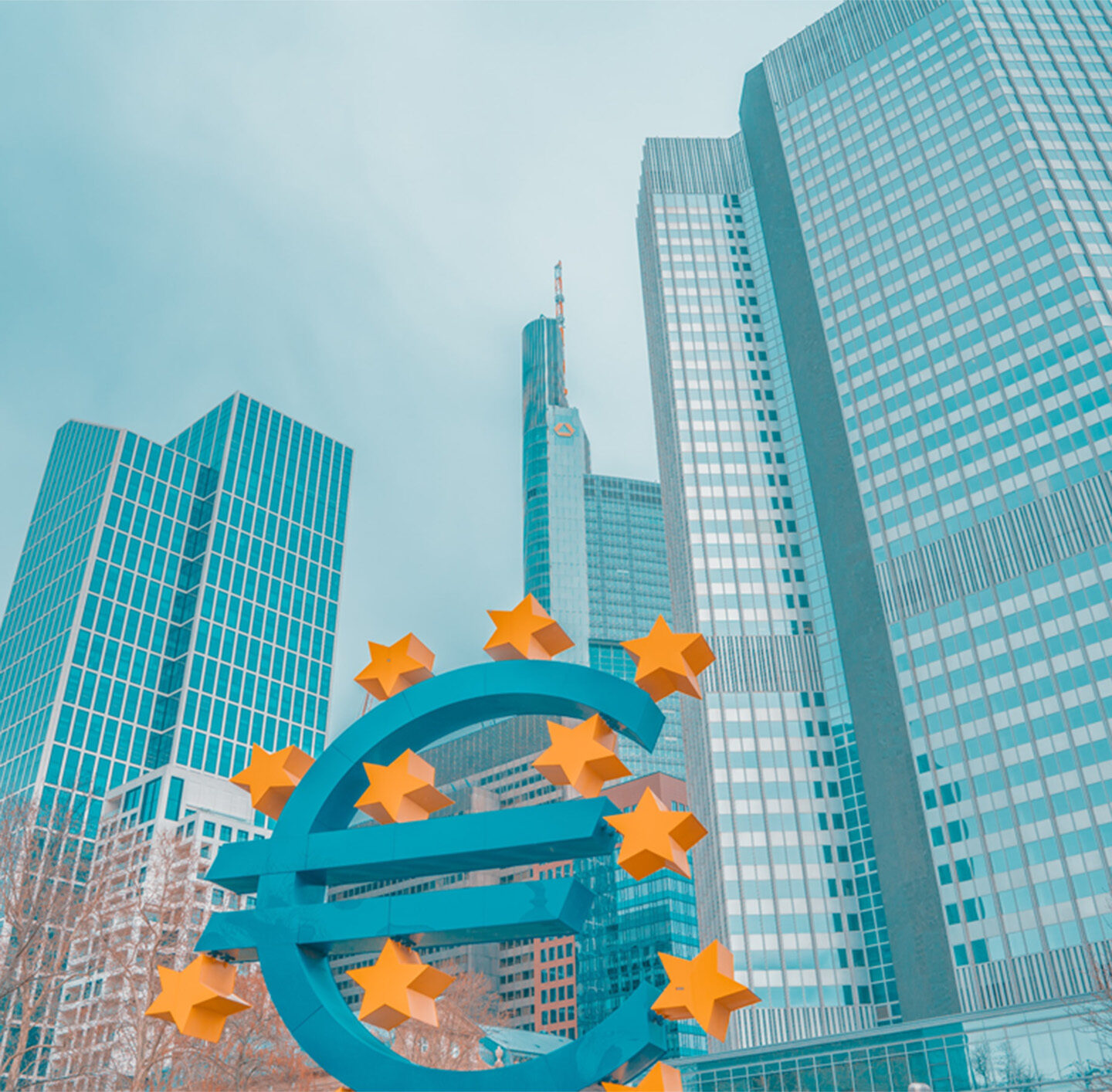 Euro Zeichen Skulptur EZB