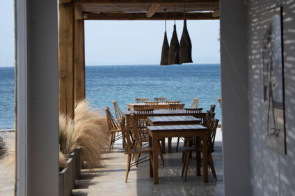 Das Bianco Beach House Restaurant in der Kiona-Bucht