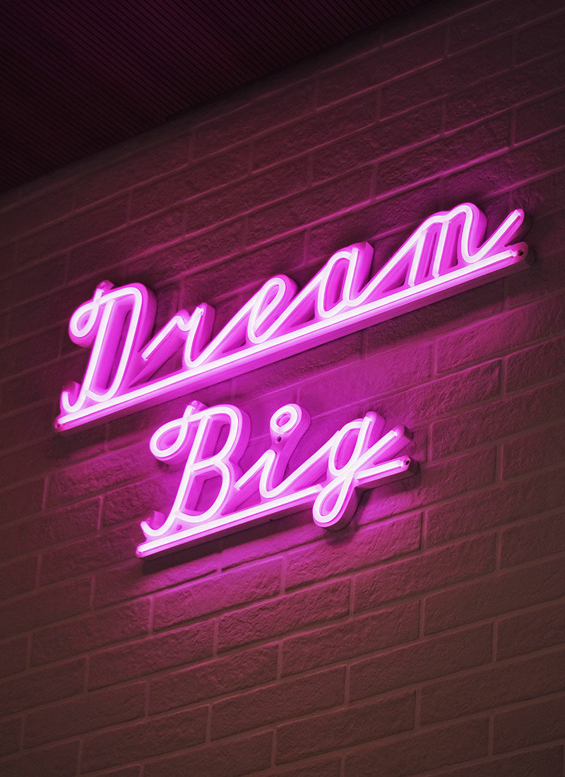 Leuchtschrift "Dream Big"