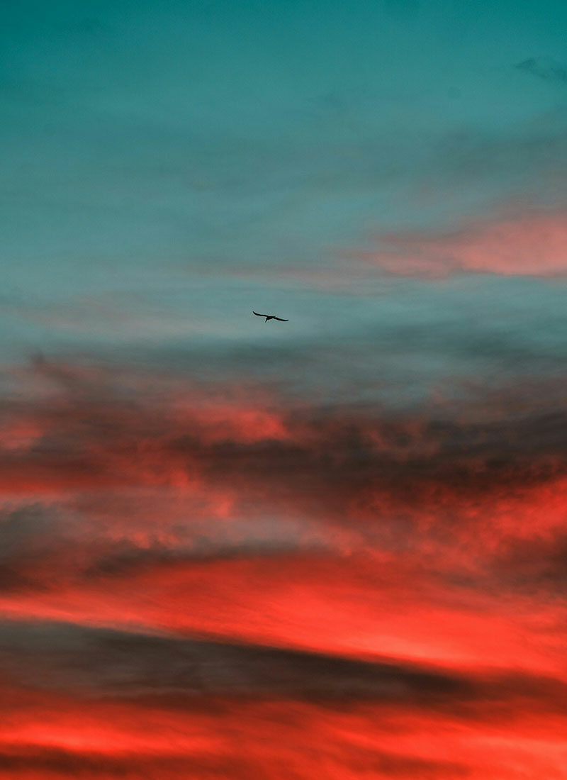 Feuerroter Abendhimmel