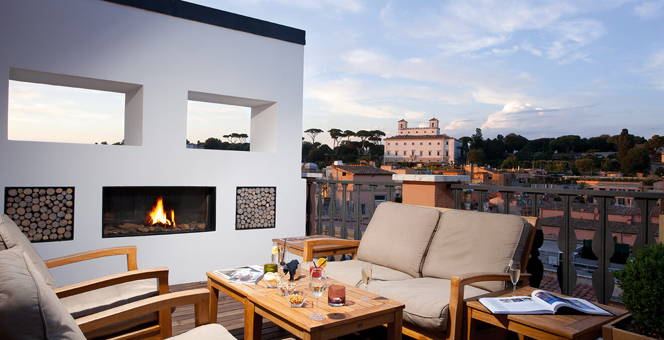 Dachterrasse des Portrait Hotels Rom