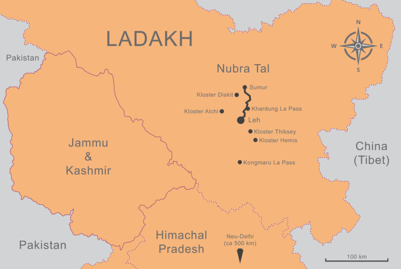Landkarte von Ladakh
