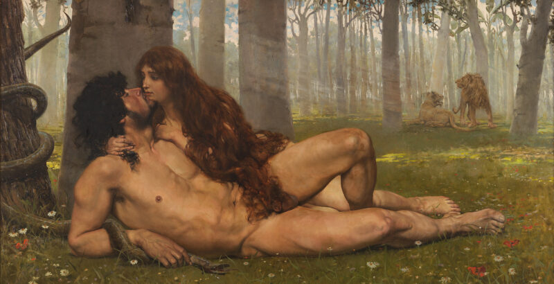 Salvador Viniegra y Lasso de la Vega, Der erste Kuss, 1891 Öl auf Leinwand, 128 x 225 cm © Photographic Archive, Museo Nacional del Prado, Madrid